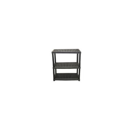 ESTANTE DE PLASTICO CON TRES NIVELES REPISA DE 80CM X 40CM CAPACIDAD POR NIVEL DE 50KG 12102